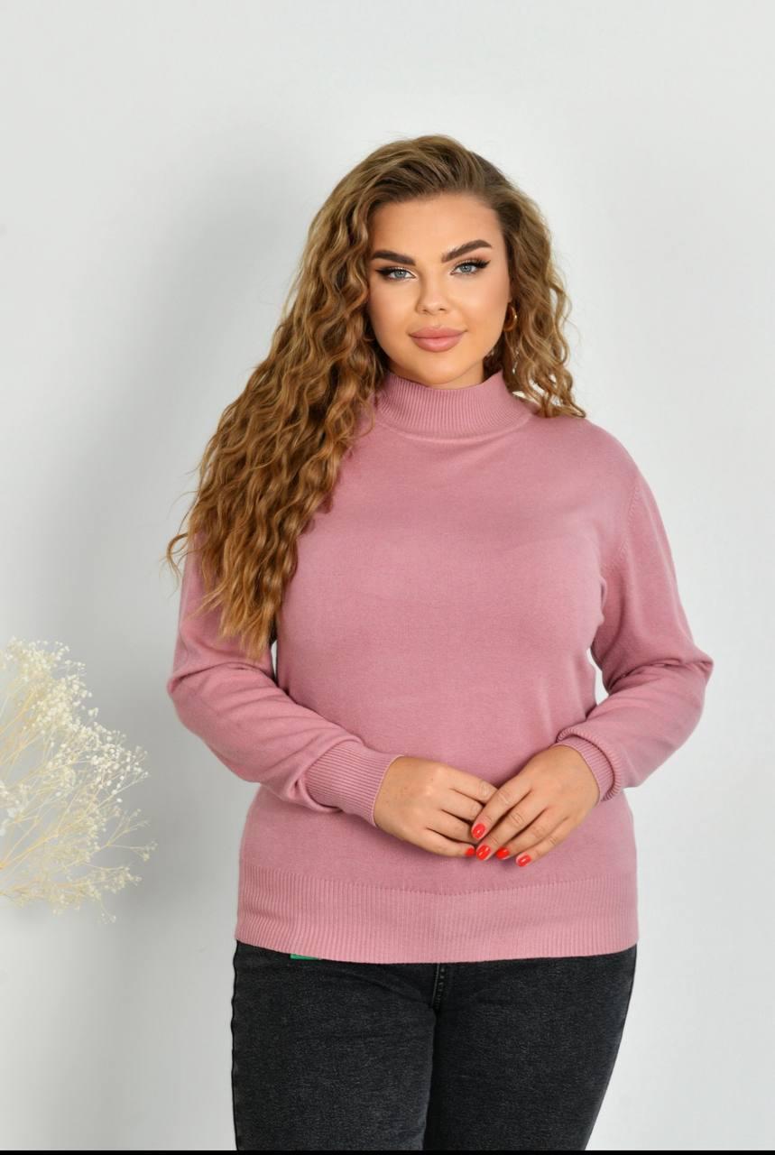 Пудровий жіночий гольф напівбатал, фото 1