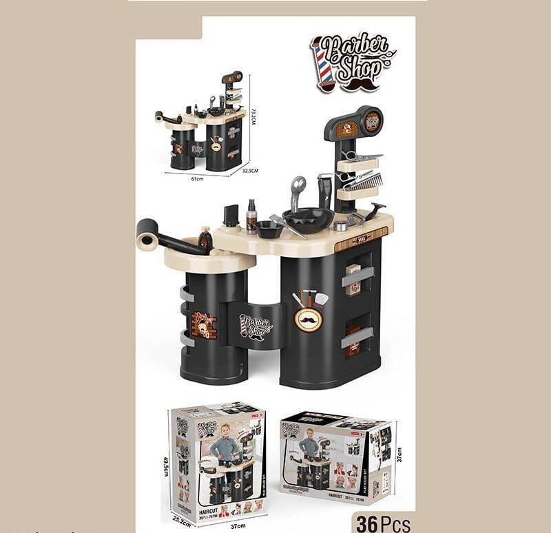 Барбершоп 7 GT 06 (6) 34 елементи, висота 73 см, функціональний фен та машинка, ножиці, тример, станок для гоління, гребінець,