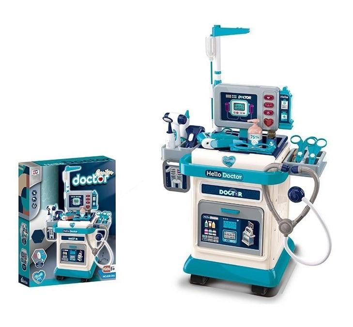 Набір лікаря 008-205 (8) медичний центр, розмір: 25х44х66 см, монітор, електричний термометр, звук, підсвічування, ростомір,