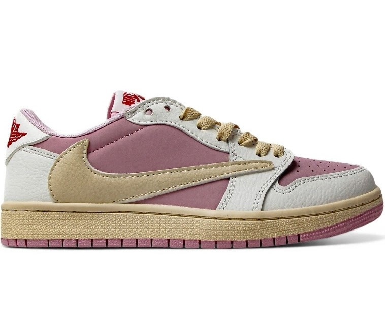 Кросівки Nike Air Jordan 1 Low x Travis Scott Pink White Beige