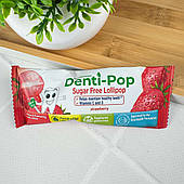 Льодяник Denti Pop без цукру з ксилітом (полуниця) 1 шт
