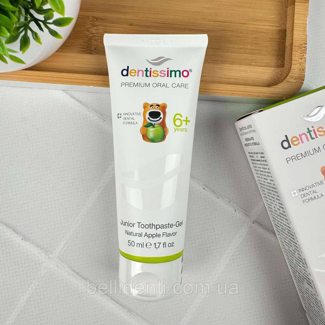 Зубна паста-гель Dentissimo Junior від 6 років (фтор 240, смак яблука), 50 мл