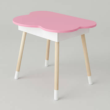 Дитячий стіл хмаринка трюмо рожевий з нішею для навчання і творчості