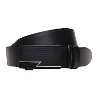 Автоматичний пасок з натуральної шкіри 115-125×3.5 / ремінь на штани для чоловіка, чорний