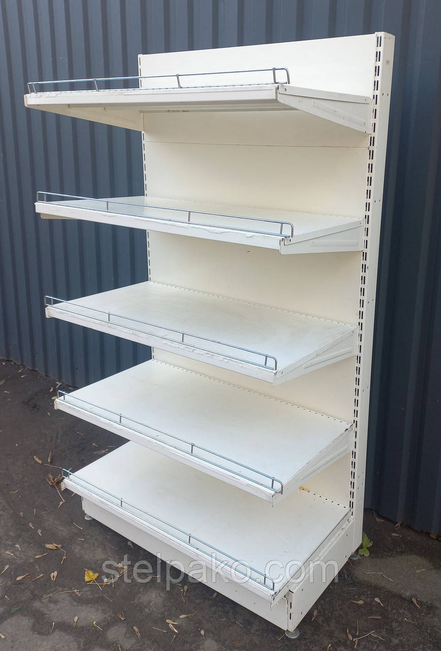 Торгові односторонні (пристінні) стелажі «Арлекс» 180х99 см., кремовий, Б/у, фото 1