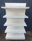Торгові односторонні (пристінні) стелажі «Арлекс» 180х99 см., кремовий, Б/у, фото 2