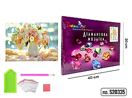 Алмазна мозаїка на підрамнику "Персиковий Букет" 30×40 см