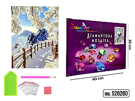 Алмазна мозаїка на підрамнику "Сніжна Краса" 30×40 см