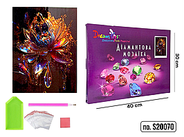 Алмазна мозаїка на підрамнику "Магічний Лотос" 30×40 см