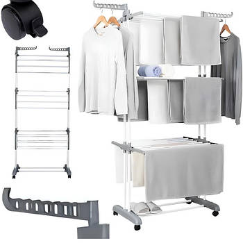 Багатоярусна сушарка органайзер для одягу сіра Bonro B07