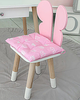 Подушка м'яка для дитячого стільчика 23х28, сіра Рожева з короною