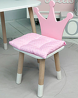 Подушка м'яка для дитячого стільчика 23х28, рожева в горошок