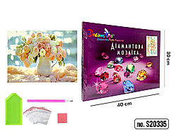 Алмазна мозаїка на підрамнику "Персиковий Букет" 30×40 см
