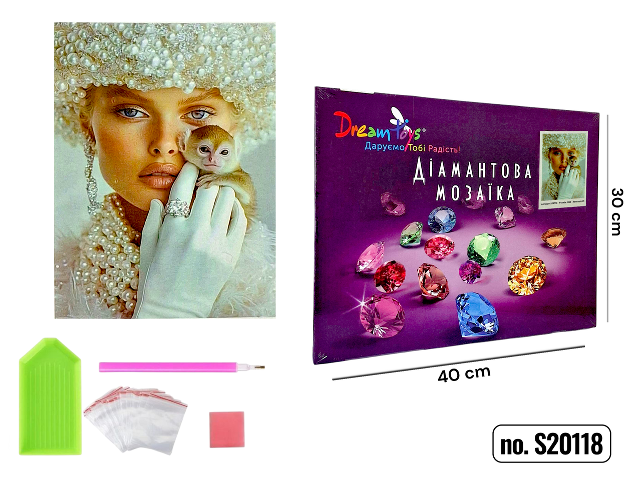 Алмазна мозаїка на підрамнику "Роскошне спілкування" 30×40 см, фото 1