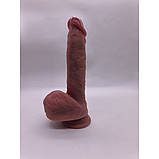 Фалоїмітатор на присоску ALFA Sergio (Liquid Silicone), фото 2