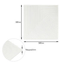 Самоклеюча декоративна 3D панель Бамбук Білий 500х500х5мм SW-00002877, фото 3