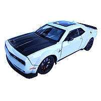 Машинка металева Dodge Challenger SRT Додж біла 1:24 звук світло відкр двері баг капот 20*7*5,5см (GT-12099), фото 2