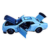 Машинка металева Dodge Challenger SRT Додж біла 1:24 звук світло відкр двері баг капот 20*7*5,5см (GT-12099), фото 4