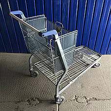 Б/В Візок вантажний Wanzl MUC 400 — професійна транспортна платформа з кошиком 48 л, вантажопідйомністю 250 кг і колесами 125 мм, фото 5