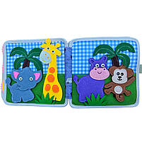 М'яка книжка-бізіборд Лев фетр пальчикові ігри сортер липучки 20*20*8 см (25005), фото 6