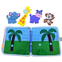 М'яка книжка-бізіборд Лев фетр пальчикові ігри сортер липучки 20*20*8 см (25005), фото 7