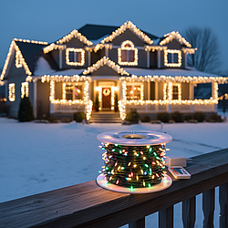 Гірлянда Роса Мішура 50 м 1500 LED тепле світло з пультом