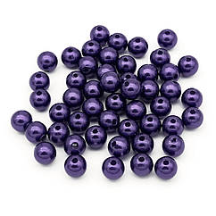 Перли Намистини Акрилові, Глянцеві, Круглі, Бузковий, 6мм, Отвір 1.5мм, близько 230шт/25г
