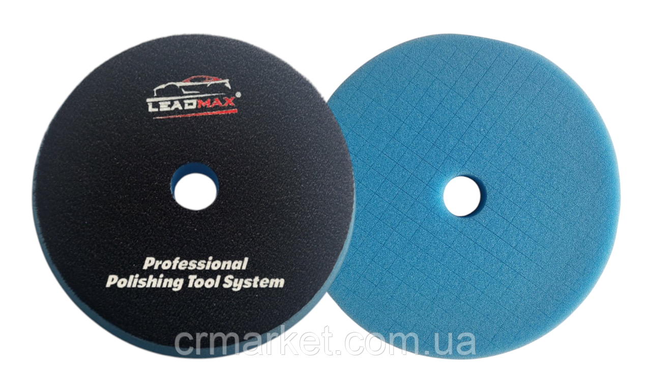 LEADMAX Полірувальний круг, РОЗРІЗАНИЙ d 125 мм, СВІТЛО-СИНІЙ (середньо-м'який), фото 1