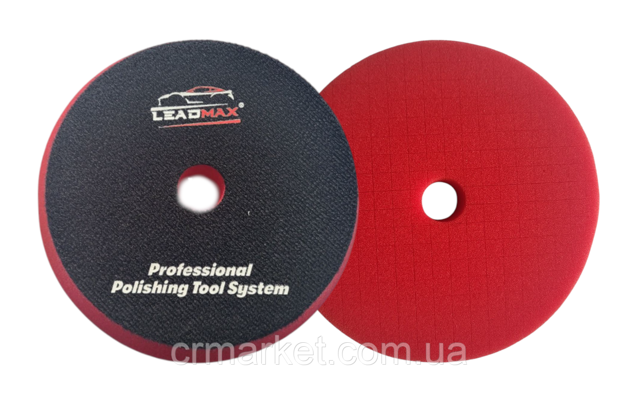LEADMAX Полірувальний круг, РОЗРІЗАНИЙ d125 мм, ЧЕРВОНИЙ (м'який), фото 1