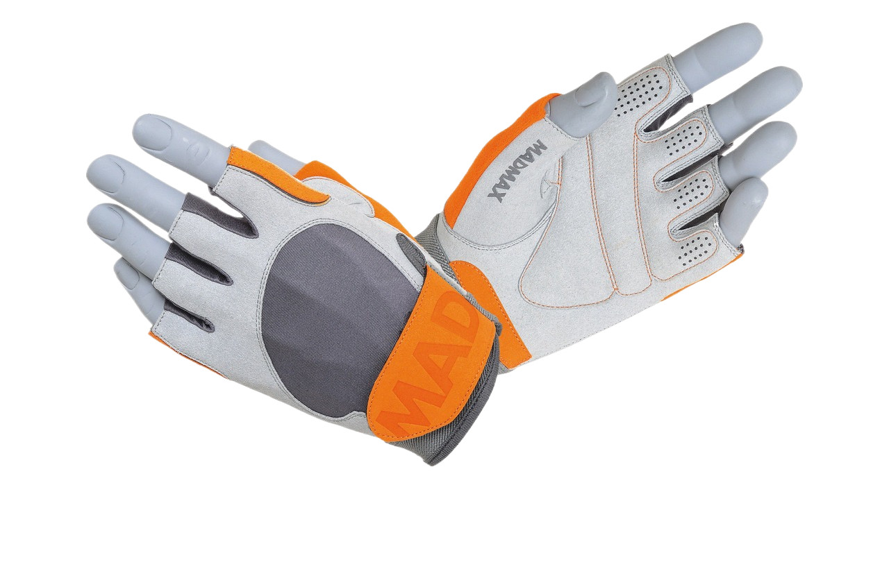 Рукавички для фітнесу MadMax MFG-850 Crazy Grey/Orange L, фото 1