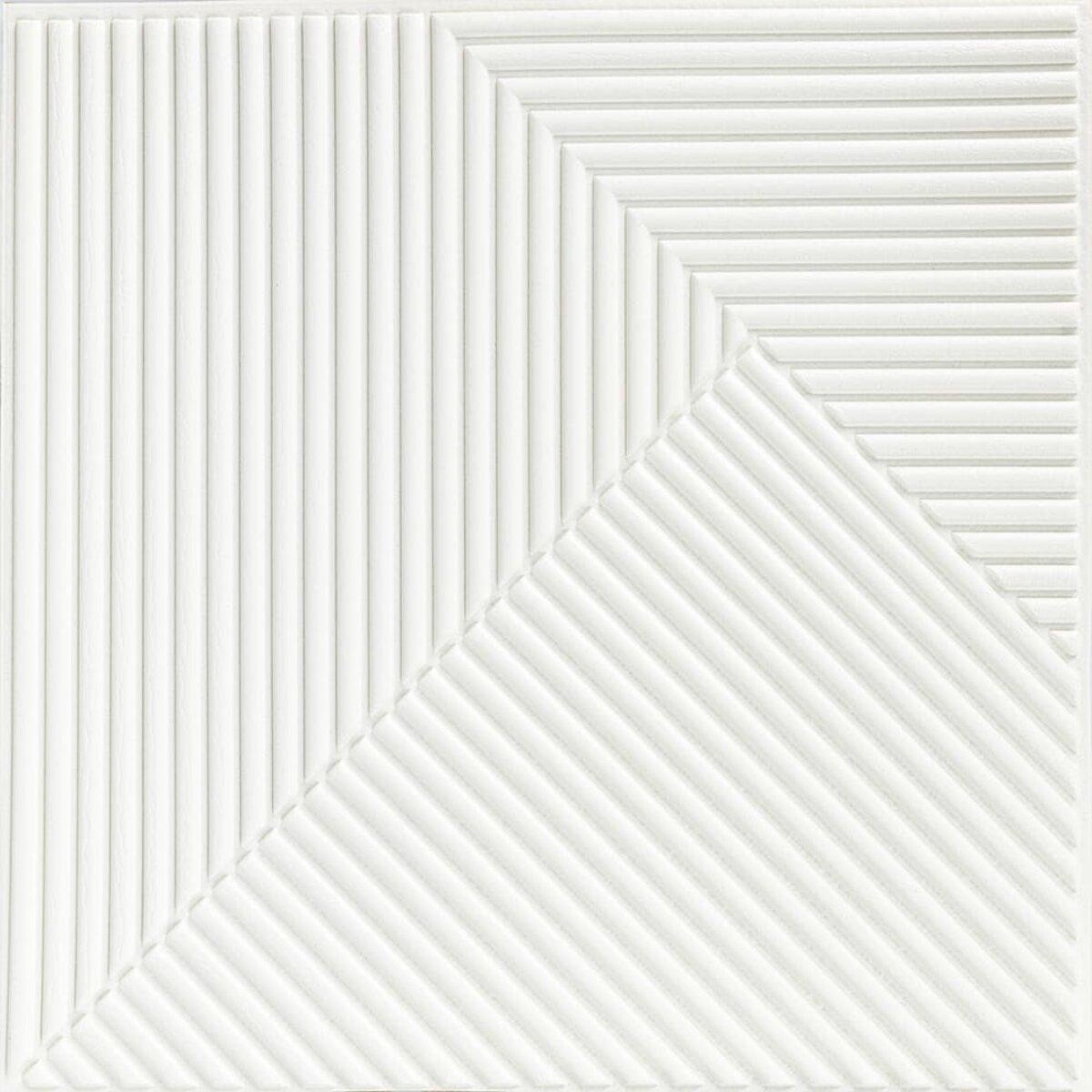 Самоклеюча декоративна 3D панель Бамбук Білий 500х500х5мм SW-00002877, фото 1