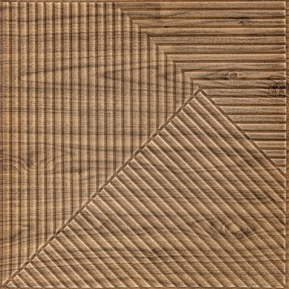 Самоклеюча декоративна 3D панель 500х500х5мм Бамбук темний Дуб SW-00002886