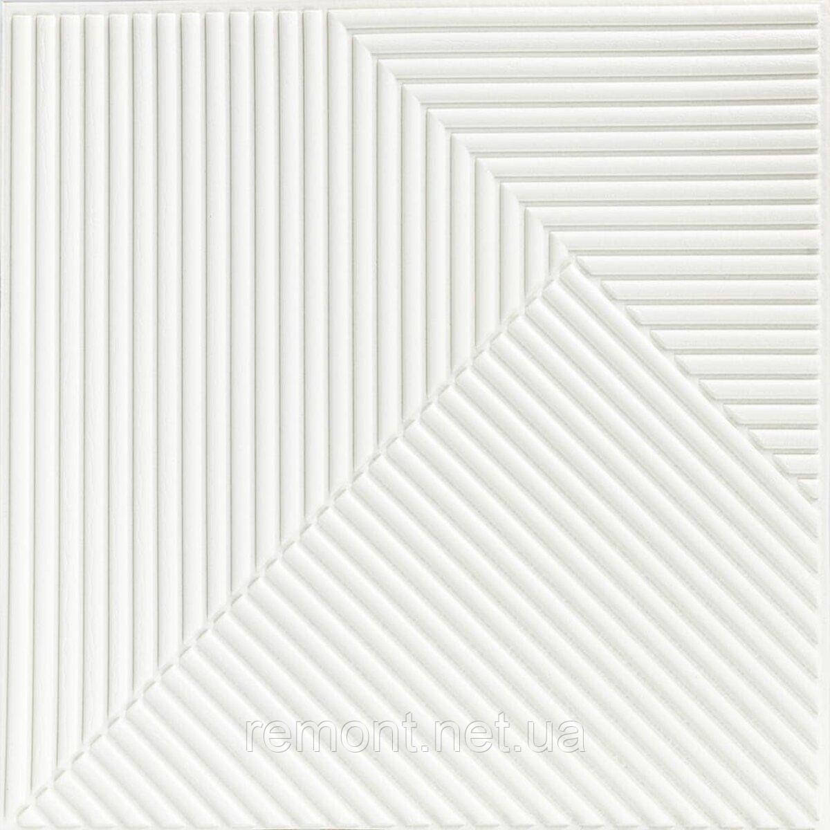 Самоклеюча декоративна 3D панель Бамбук Білий 500х500х5мм SW-00002877, фото 1