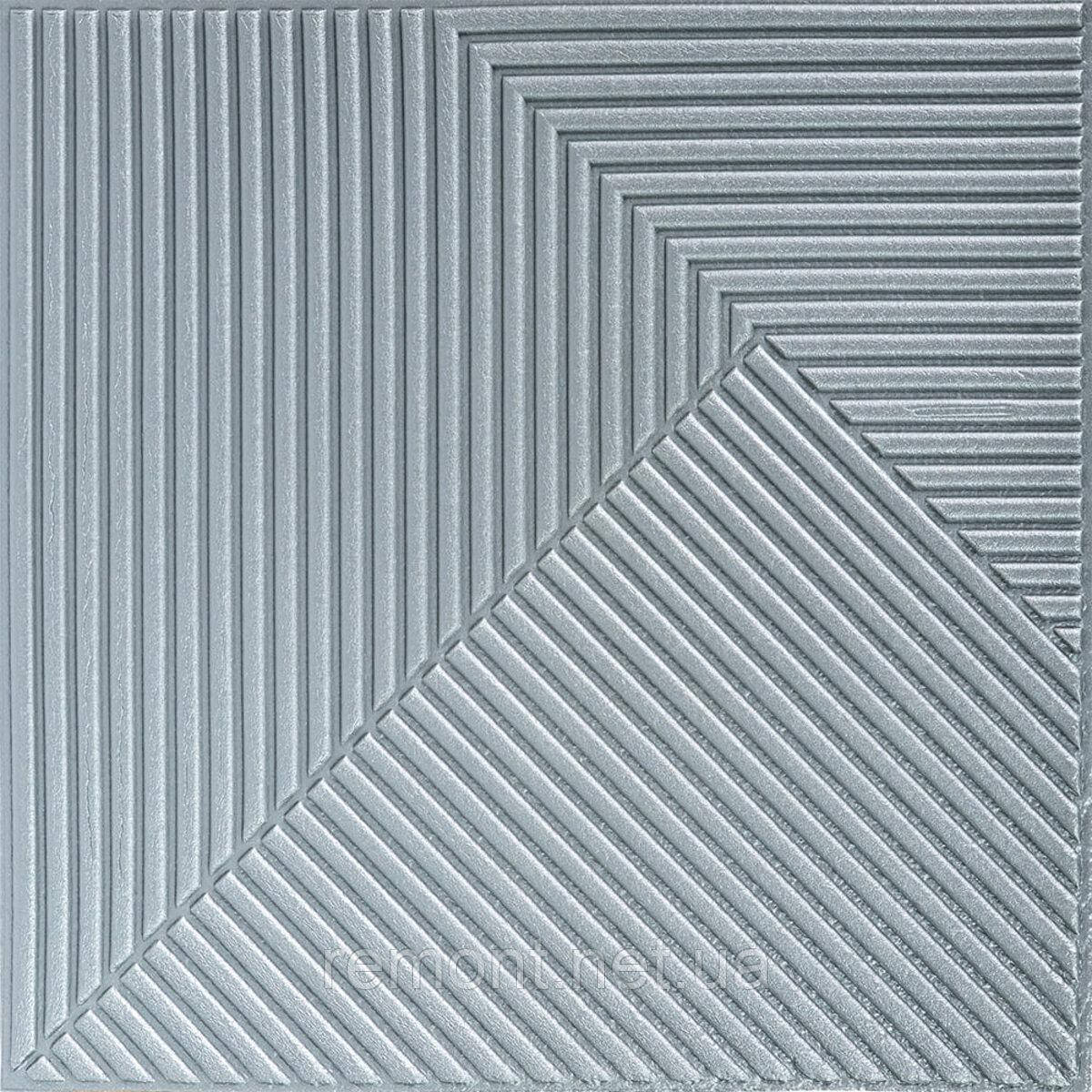 Самоклеюча декоративна 3D панель 500х500х5мм Бамбук Сірий SW-00002878, фото 1