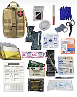 Аптечка тактическая военная укомплектована №3 в итоге с быстрым сбросом койот