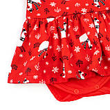 Боді-сукня для дівчинки з крильцями та пов'язкою з ламами Christmas llama, фото 3