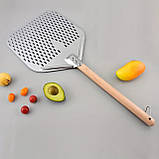 Лопата для піци нержавіюча сталь 30х77 см перфорована, фото 3