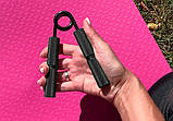 Еспандер кистьовий EasyFit Hand Grip PRO металевий ,опір 159 кг,Чорний EF-1902-350, фото 5