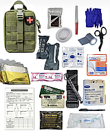 Аптечка тактическая военная укомплектована №3 в итоге с быстрым сбросом Олива