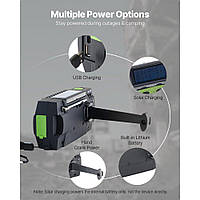 Екстрене метеорологічне радіо VEVOR, радіо з крутящим механізмом, акумулятор 4000 мАг, FM/AM/WB/NOAA сигналізація, сонячне