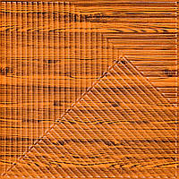 Самоклеюча декоративна 3D панель Бамбук Дерево коричневе 500х500х5мм