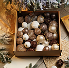 Набір новорічних кульок Slipo Блиск Коричневий 40 предметів (Блиск корич.)