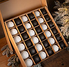 Набір новорічних кульок Slipo Блискучий мікс біло-чорний 36 предметів (Мікс біл-чорн.)