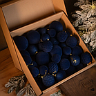 Набір новорічних кульок Slipo Оксамит джинсовий 40 предметів (Оксамит джинс)