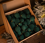 Набір новорічних кульок Slipo Оксамит смарагдовий 40 предметів (Оксамит смарагд.)