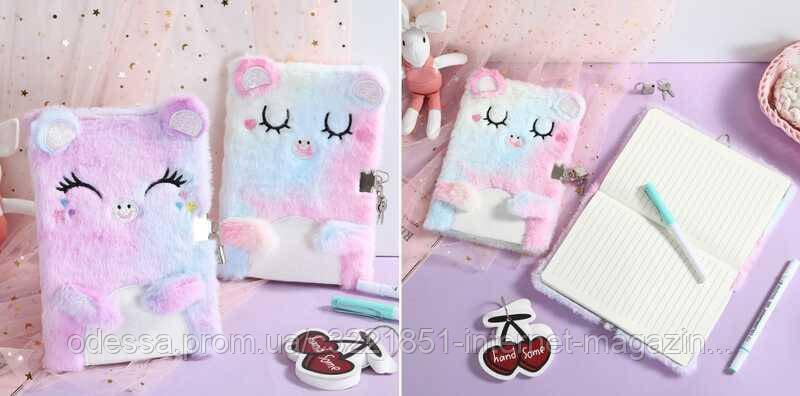 Блокнот М 18136 (120) 2 види, 15 х 21 см, хутряна обкладинка, у лінійку, у пакеті [Склад зберігання: Одеса №4]