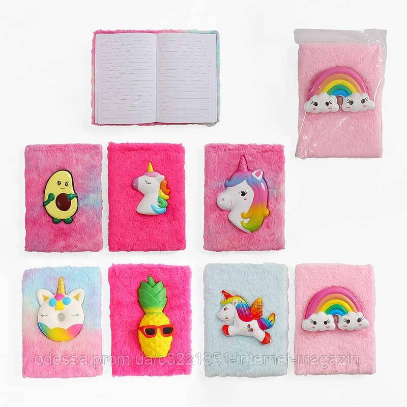 Блокнот М 18139 (120) ароматизований сквіш, 15 х 21 см, хутряна обкладинка, у лінійку, у пакеті, ВИДАЄТЬСЯ МІКС ВИДІВ [Склад