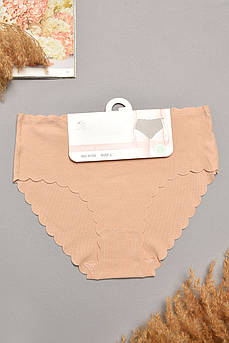 Труси жіночі напівбатальні бежевого кольору 207957M