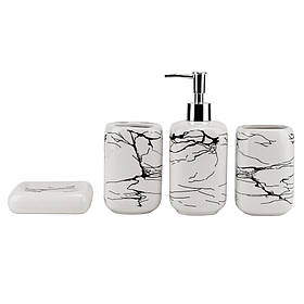 Набір для ванної кімнати "Мармур", білий, 18 см ELISEY