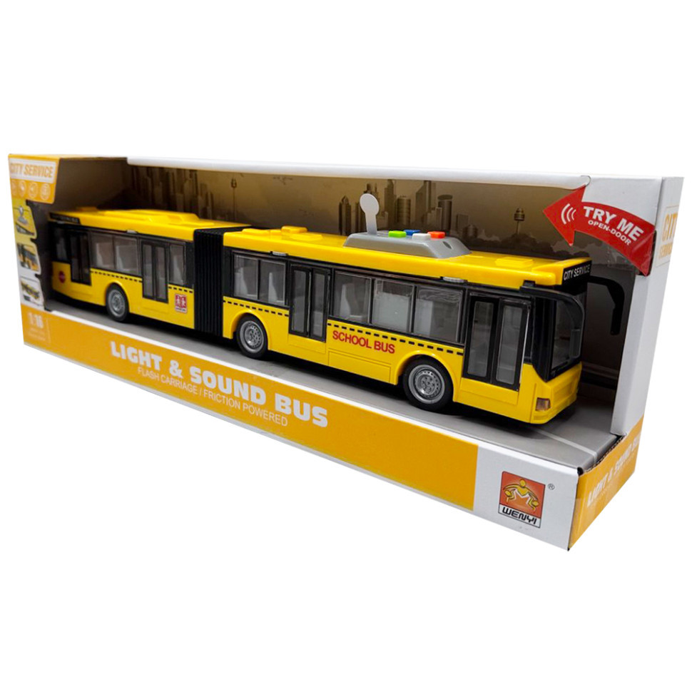 Дитячий іграшковий Автобус WY913A, світлові та звукові ефекти, фото 1